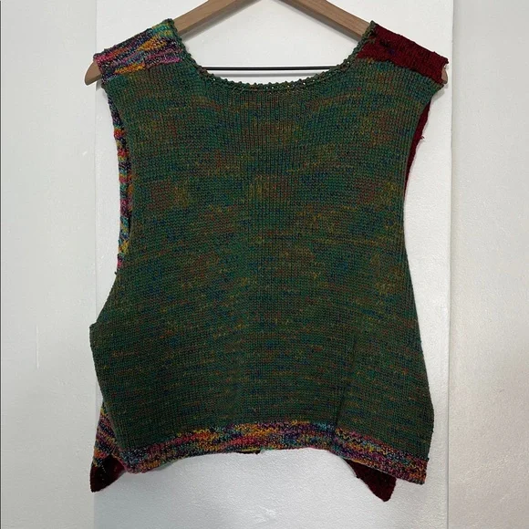 Hand Crafted Multicolor Knit Women's Cardigan Vest - Picture 11 of 12